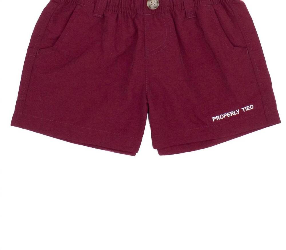 NEW PROPERLY TIED boys mallard short in maroon
